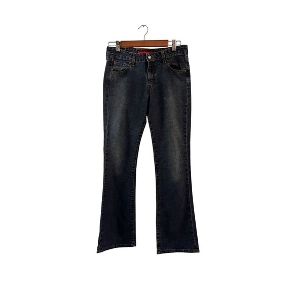 Levis 518 Superlow Stretch Bootcut Jeans Womens 9 JR Medium Wash Denim Cotton Bl - Picture 1 of 7